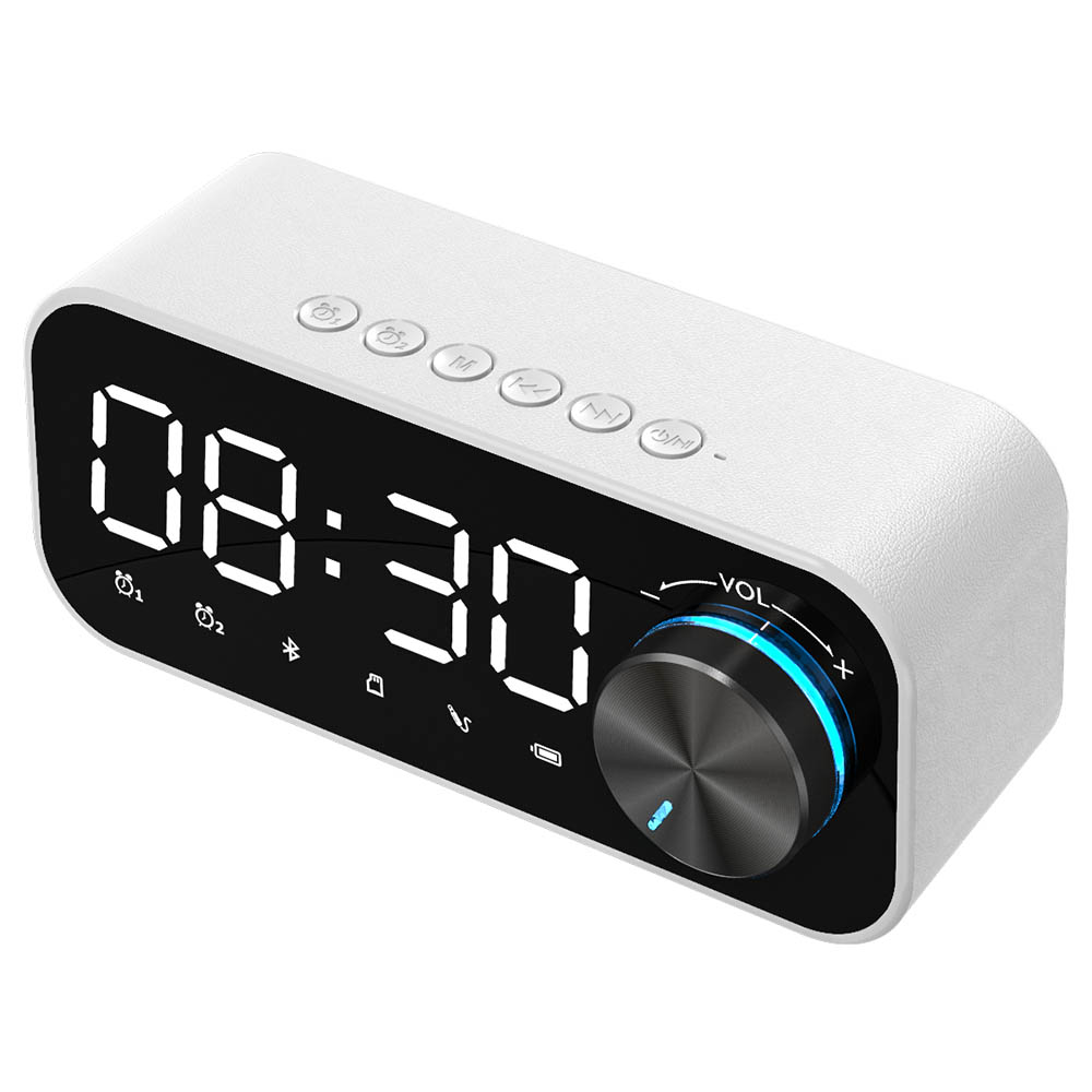 Reloj despertador Bluetooth con pantalla digital LED reproductor subwoofer música