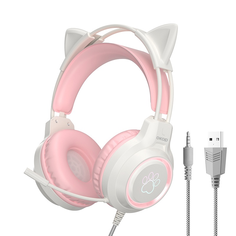 KP-H109 New Wired Gaming Music Headset With RGB Lighting And Low Latency In Stock At Factory