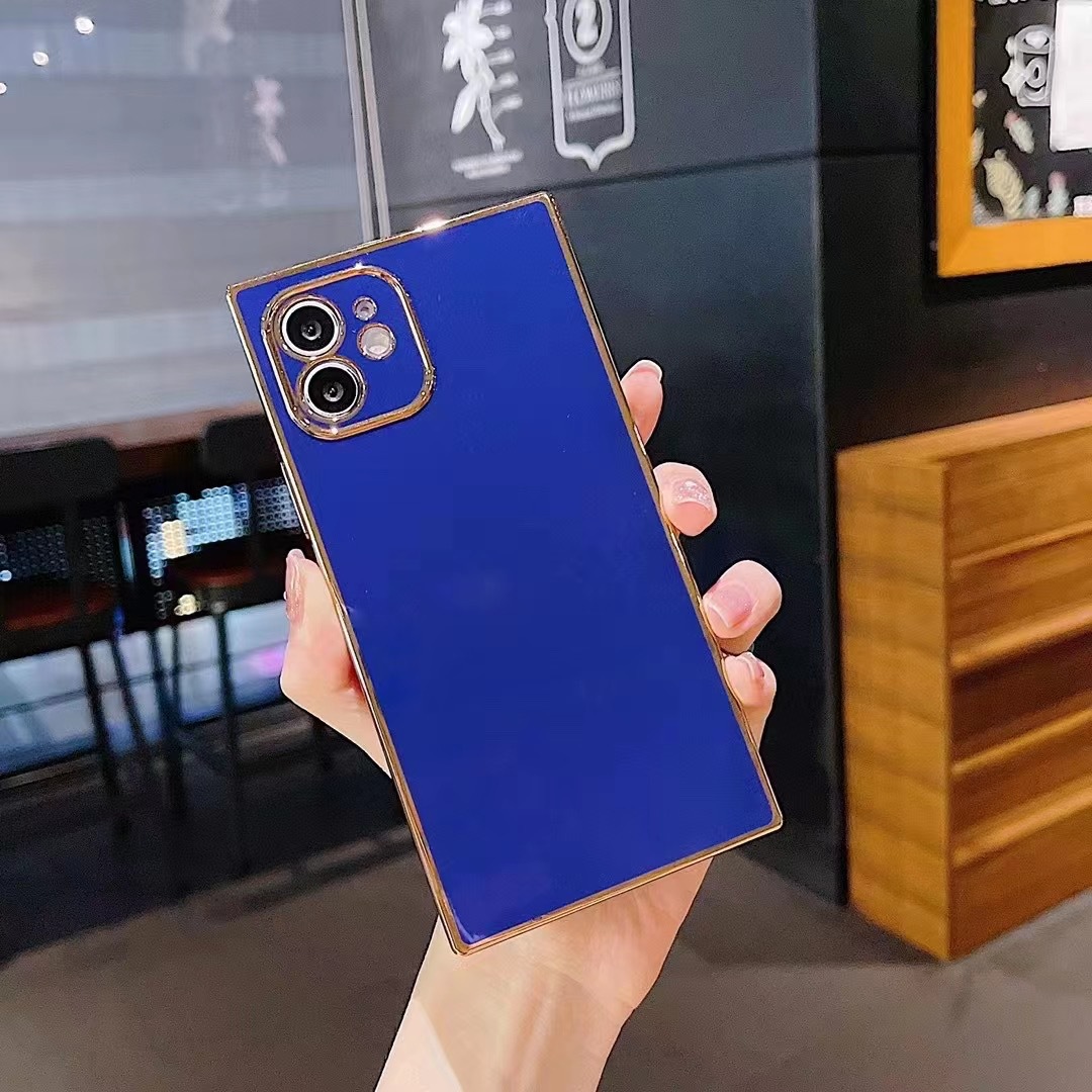 Funda celular cuadrada electrochapada anti caída