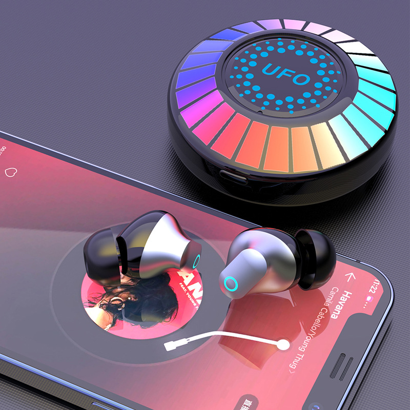 Auriculares F9 bluetooth efecto luz RGB colorida