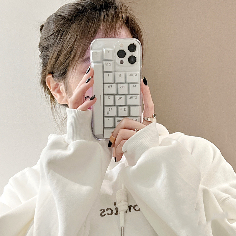Creative White Keyboard Stereo Phone Case