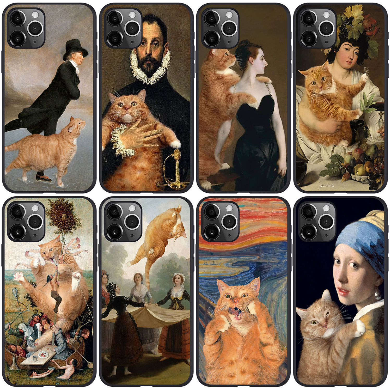 Funda para iPhone gato naranja arte óleo pintura