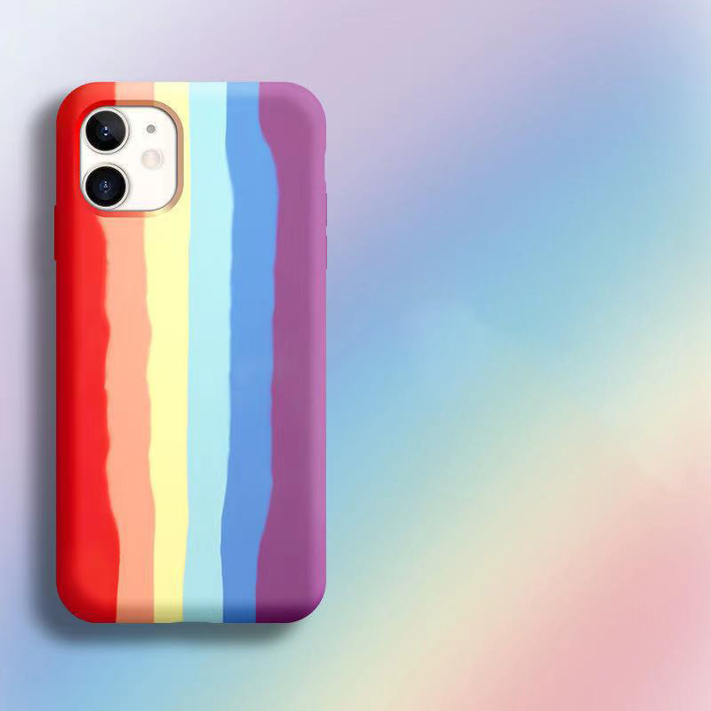 Funda para iPhone 11 arcoíris silicona líquida