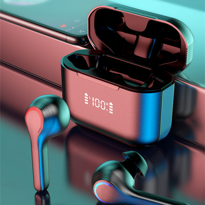 Auriculares Bluetooth deportivos con pantalla digital y control táctil