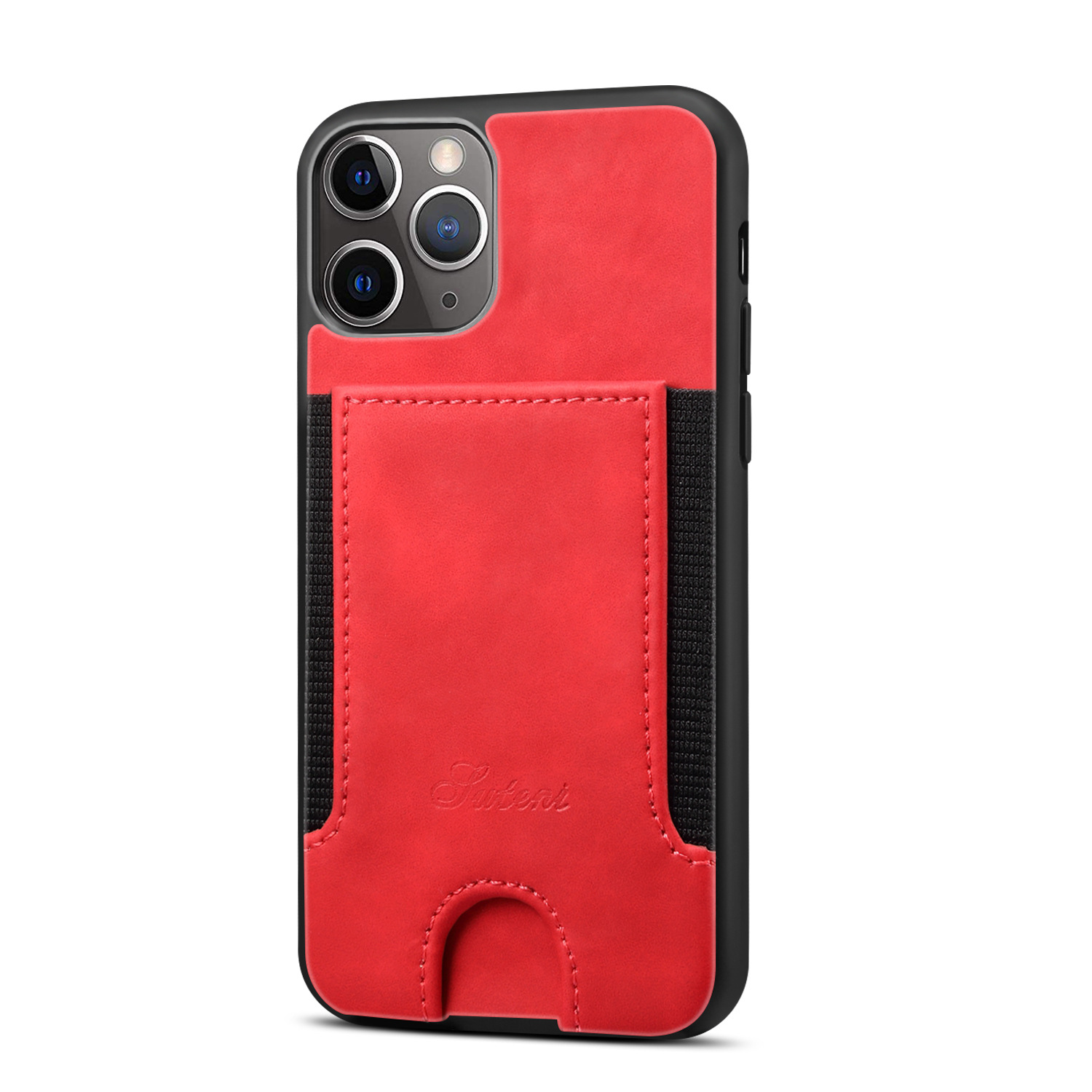 Funda trasera con banda elástica y varios tarjeteros