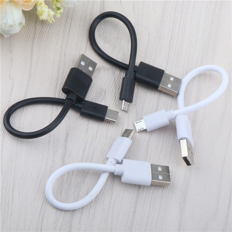 Cable micro USB tipo C corto 15cm carga rápida