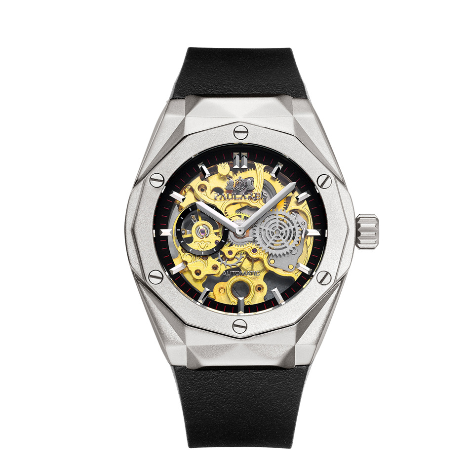 Reloj automático mecánico hueco oro rosa hombre