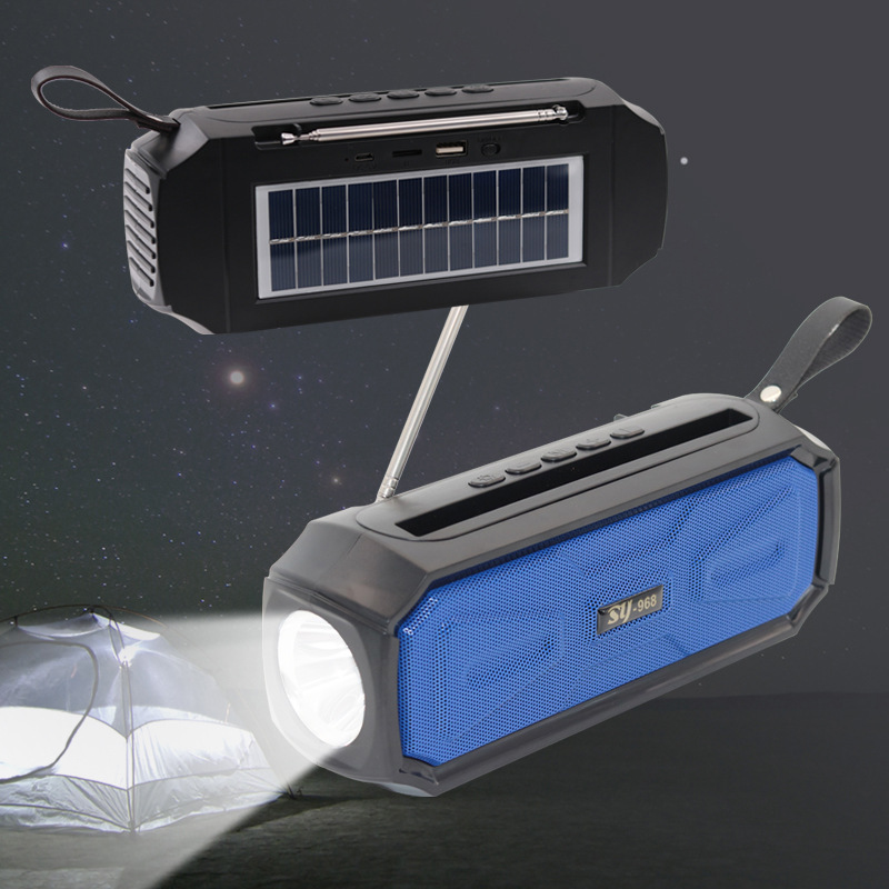 Parlante Bluetooth solar portátil luz sonido exterior
