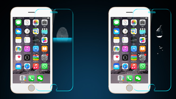Película vidrio templado para iPhone 8Plus 7Plus cobertura completa anti-luz azul 3D