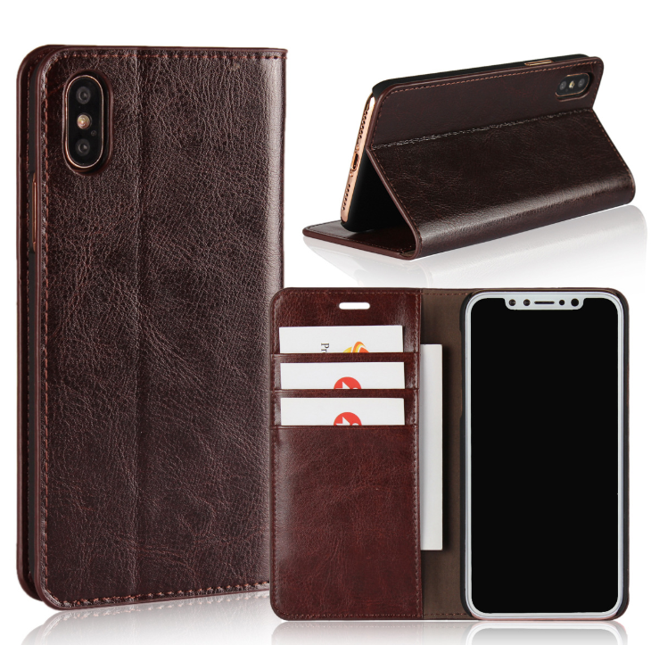 Funda cuero iPhone X 7 plus flip compatible Apple