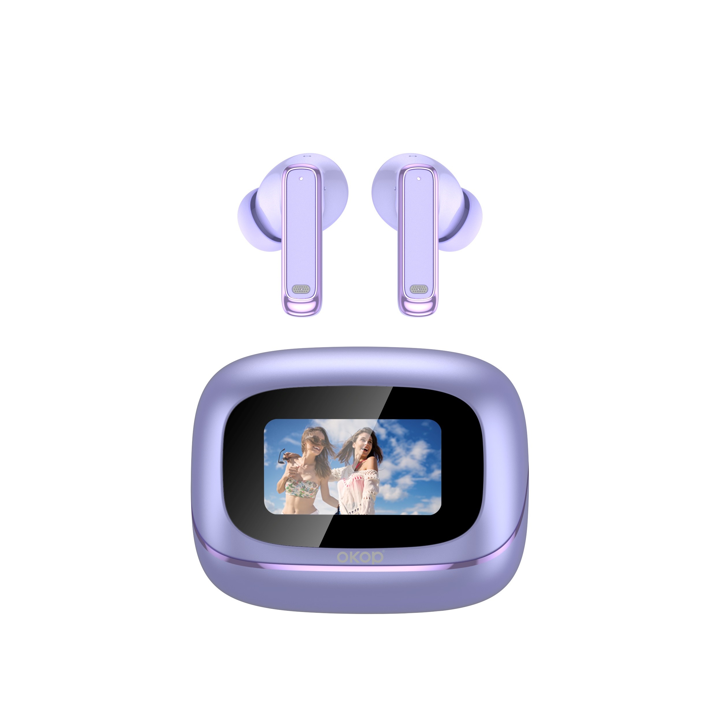 KP-219 auriculares Bluetooth traducción IA simultánea cancelación ruido pantalla digital