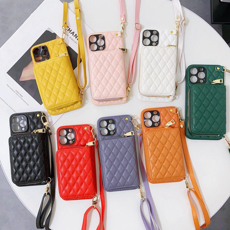 Card Bag Sheepskin Mobile Phone Case Card Insert Diagonal Female