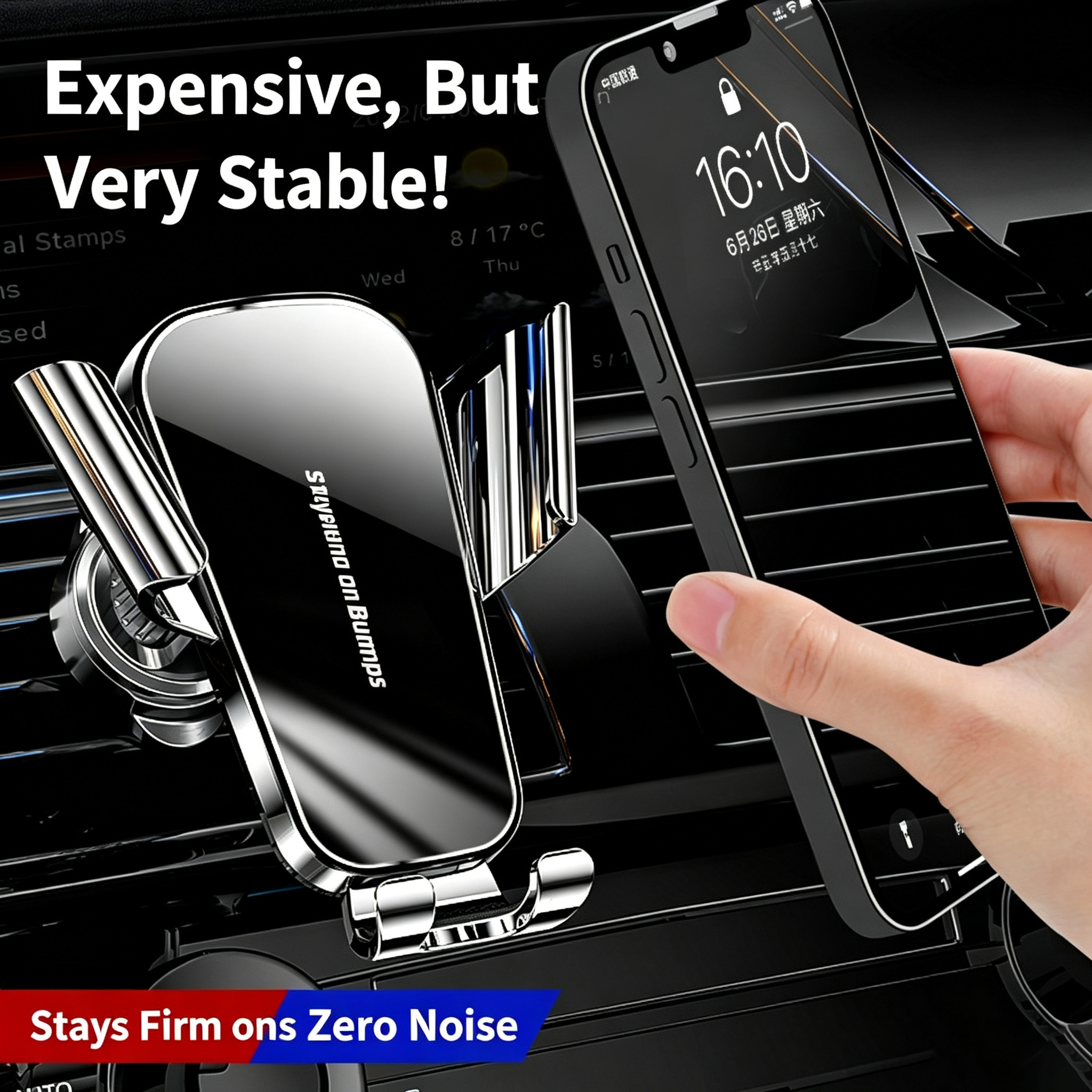 New Car Phone Mount Air Vent Universal Holder Anti Shake Hook Clip Cell Phone Stand