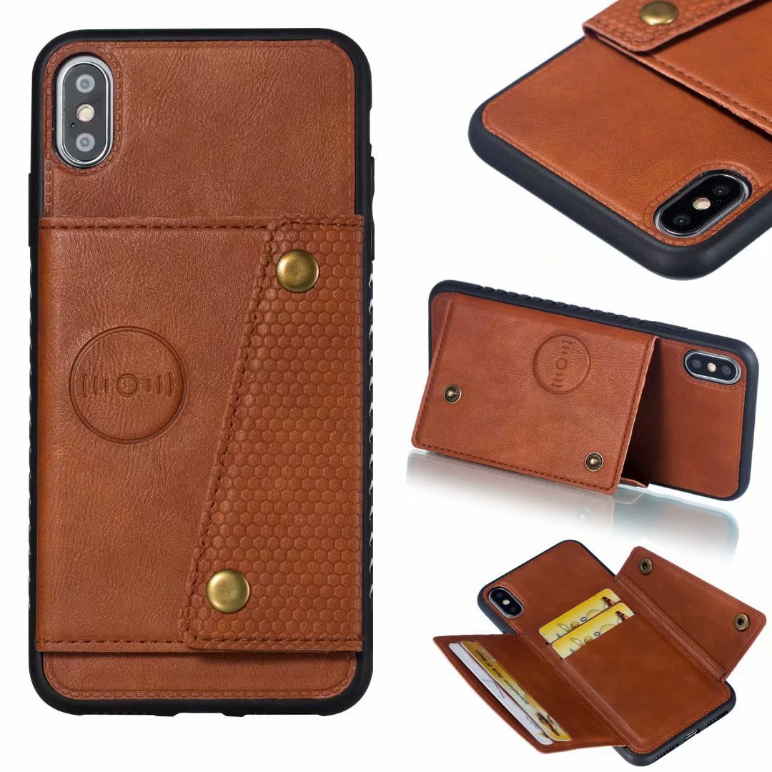 Funda de cuero con apliques y doble hebilla